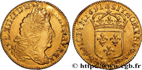 LOUIS XIV "THE SUN KING"
Type : Demi-louis d'or à l'écu 
Date : 1691 
Mint name / Town : Rouen 
Metal : gold 
Millesimal fineness : 917  ‰
Diameter : ...