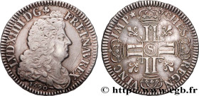 LOUIS XIV "THE SUN KING"
Type : Demi-écu aux huit L, 1er type 
Date : 1690 
Mint name / Town : Reims 
Metal : silver 
Millesimal fineness : 917  ‰
Dia...