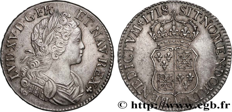 LOUIS XV THE BELOVED
Type : Écu dit "de France-Navarre" 
Date : 1718 
Mint name ...