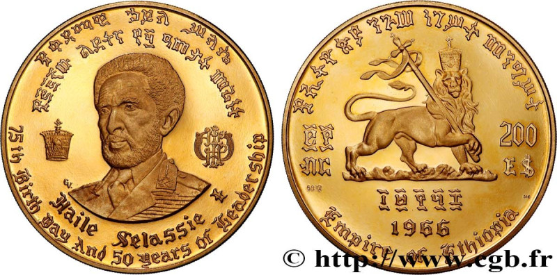 ETHIOPIA
Type : 200 Dollars Proof 75e anniversaire et 50 ans de règne de Hailé S...