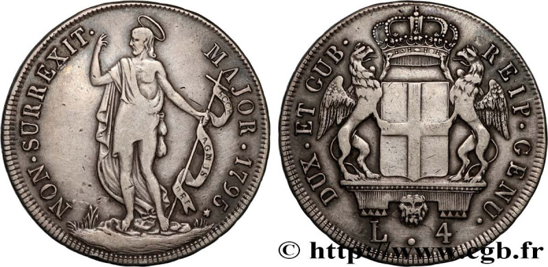 ITALY - REPUBLIC OF GENOA
Type : 4 Lires 
Date : 1796 
Mint name / Town : Gênes ...