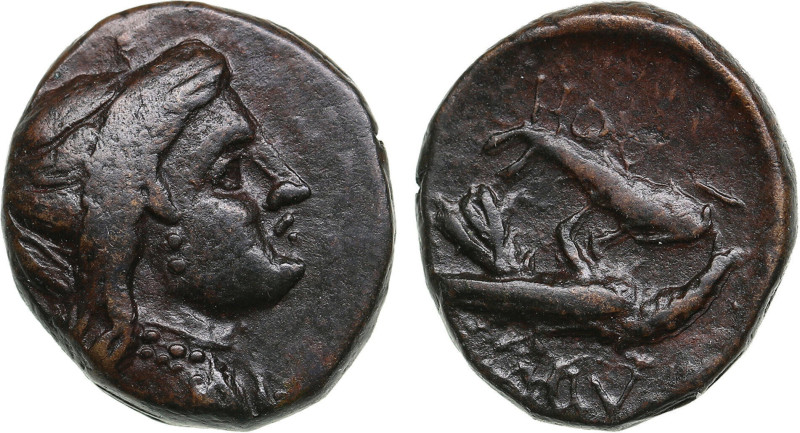 Skythia (Olbia) Æ17 (Dichalkon), c. 380-360 BC
4.19 g. 17 mm. Extremely rare con...