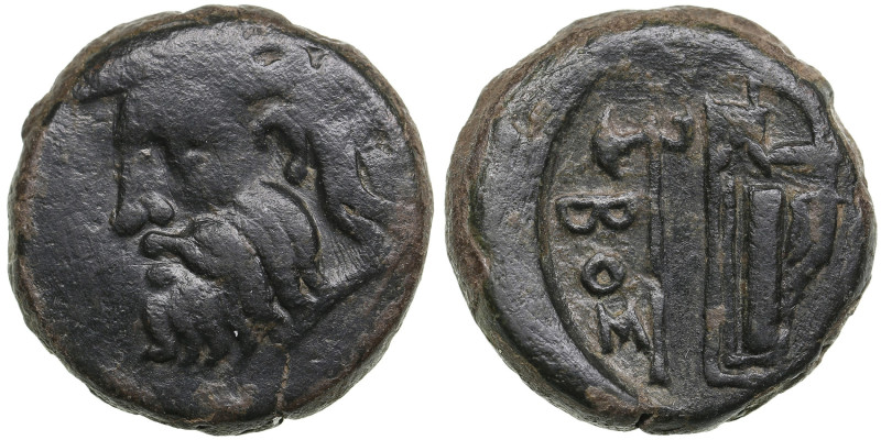 Skythia (Olbia) Æ23 (Obolos), c. 310-280 BC
11.94 g. 23 mm. VF/VF.Obv.: Horned a...