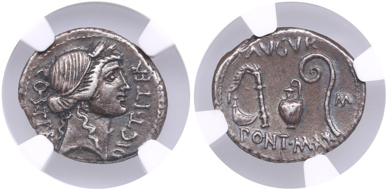 Roman Imperatorial (Utica?) AR Denarius January-April 46 BC – Julius Caesar (49-...