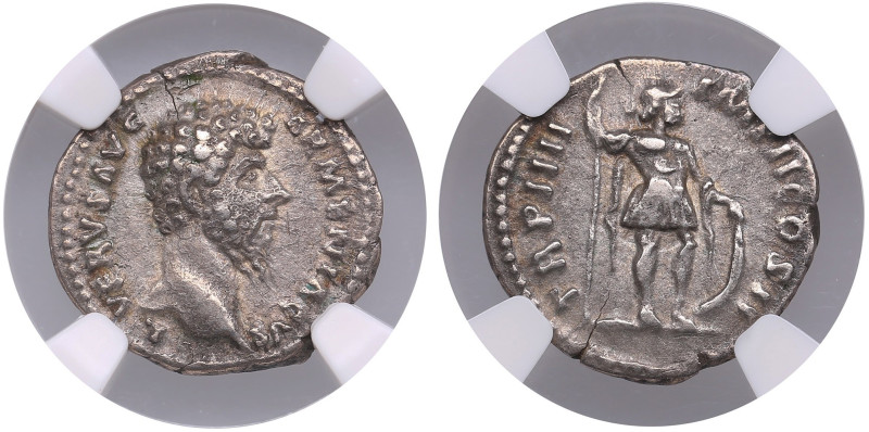 Roman Empire (Rome) AR Denarius AD 164 – Lucius Verus (AD 161-169) - NGC XF
Stri...