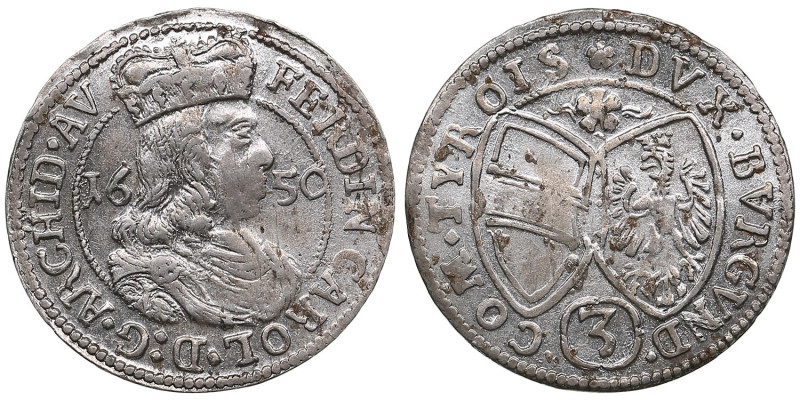 Austria (Tyrol) 3 Kreuzer 1650 - Ferdinand Charles (1646-1662)
1.52g. AU/UNC. Mi...