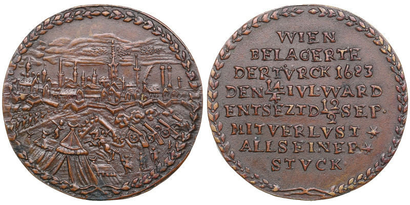 Austria, Habsburg (Turkey and The Ottoman Empire) Æ medal 1683 (Unsigned) - The ...