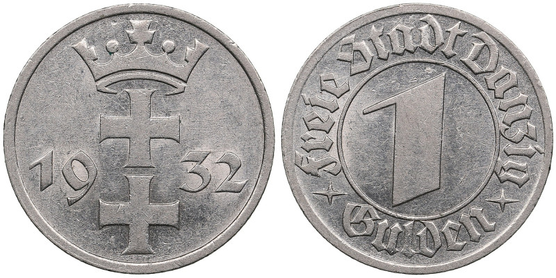 Danzig Free City (Poland) 1 Gulden 1932
5.00g. AU/AU. Mint luster. KM 154.