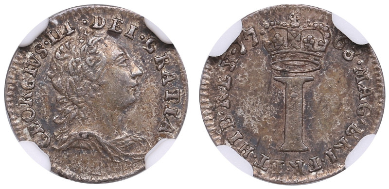 Great Britain (London) 1 Silver Penny (Maundy type) 1763 - George III (1760-1820...