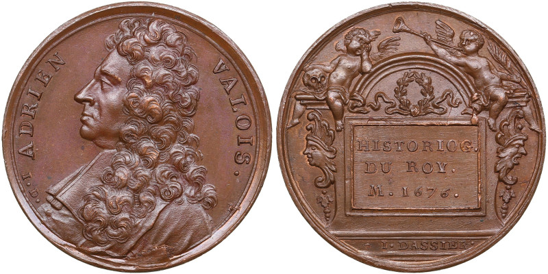 France Bronze Medal (1723-1724) - Famous Men of the Age of Louis XIV - Adrien Va...