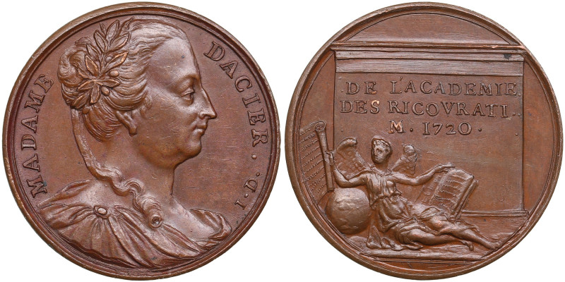 France Bronze Medal (1723-1724) - Famous Men of the Age of Louis XIV - Anne Daci...