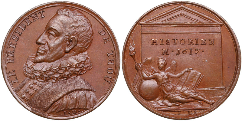 France Bronze Medal (1723-1724) - Famous Men of the Age of Louis XIV - Jaques Au...