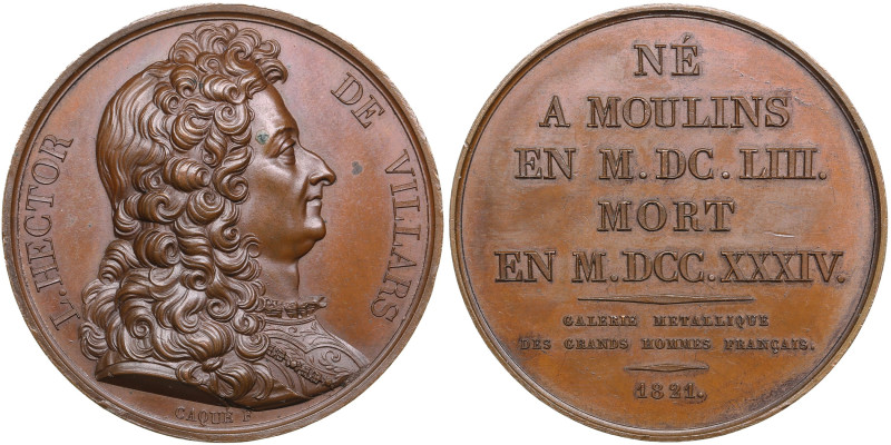 France Bronze Medal 1821 - Claude Louis Hector de Villars, Prince of Martigues (...