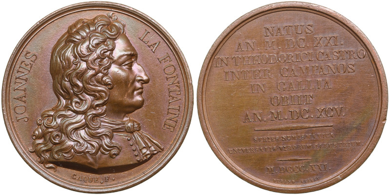 France Bronze Medal 1821 - Jean de la Fontaine (1621-1695)
41.90g. 42mm. UNC/AU....