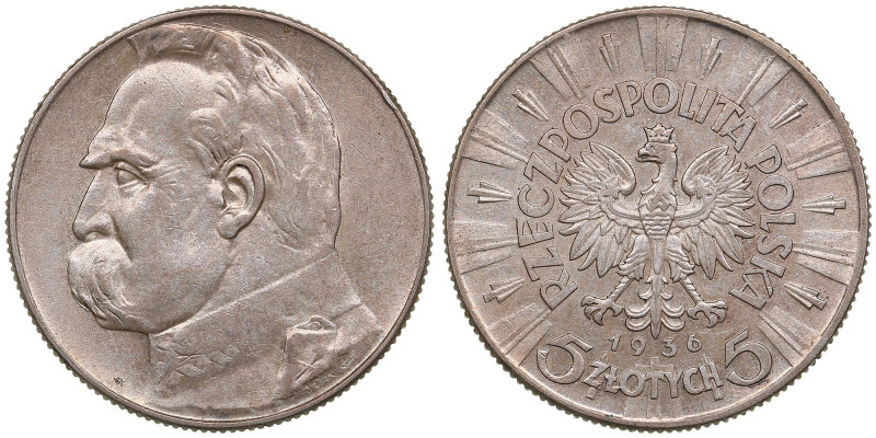 Poland 5 zlotych 1936 - Józef Piłsudski
10.99g. AU/UNC. Beautiful mint state spe...