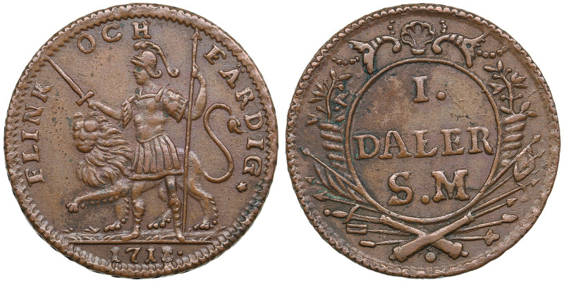 Sweden (Stockholm) CU 1 Daler Silvermynt 1718 - Karl XII (1697-1718)
4.38g. AU/A...