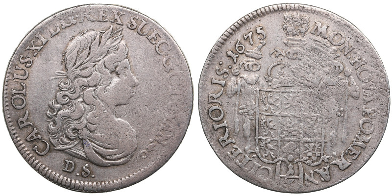 Pomerania (Germany / Sweden) 1/3 Taler (1/2 Gulden) 1675 DS - Karl XI (1660-1697...