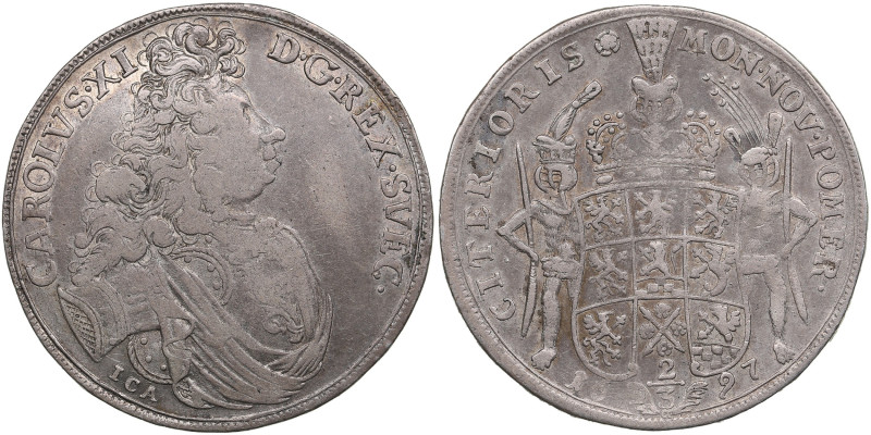 Pomerania (Germany / Sweden) 2/3 Taler (Gulden) 1697 ICA - Karl XI (1660-1697)
1...