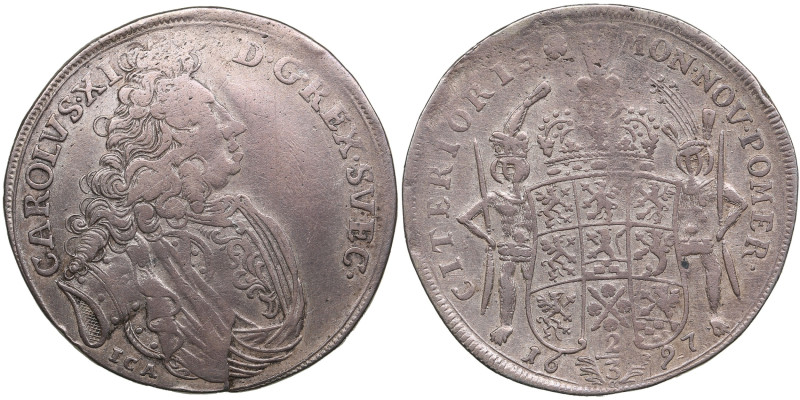 Pomerania (Germany / Sweden) 2/3 Taler (Gulden) 1697 ICA - Karl XI (1660-1697)
1...