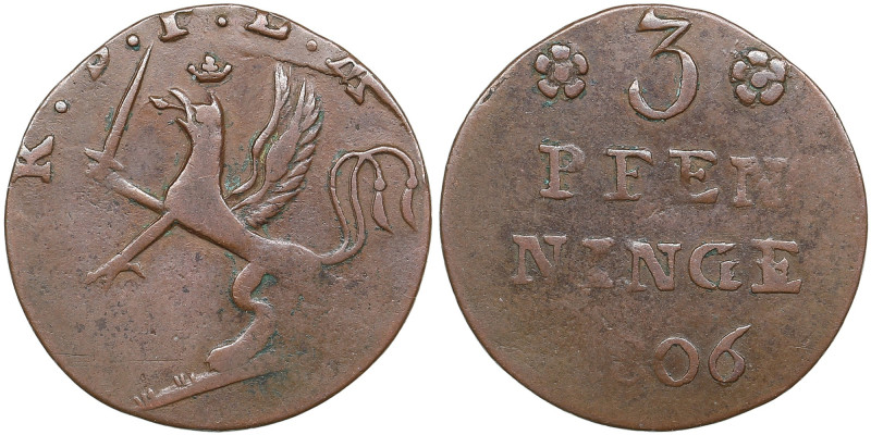 Pomerania (Germany / Sweden) 3 Pfennige (Witten) 1806 - Gustav IV Adolf (1792-18...