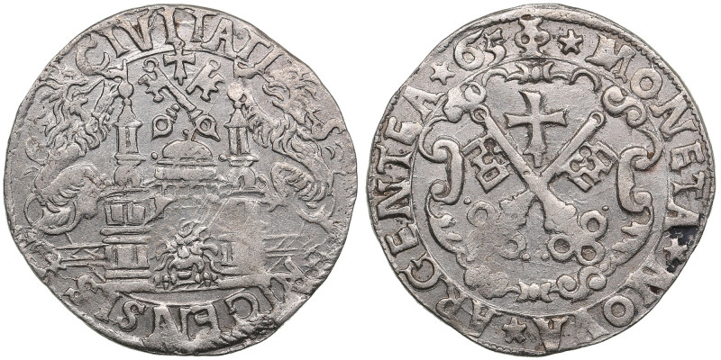 Riga Free City (Poland) 1/2 Mark 1565
5.38g. XF+/AU. Gorgeous specimen boasting ...