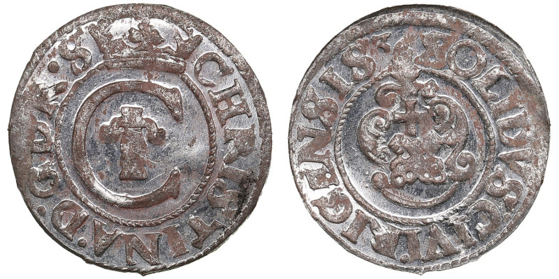 Riga (Sweden) Solidus 1636 - Kristina (1632-1654)
0.55g. UNC/UNC. Splendid exemp...