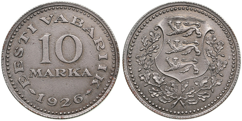 Estonia 10 Markka 1926 - Old fake for collectors
7.91g. AU/UNC. Two separate pla...