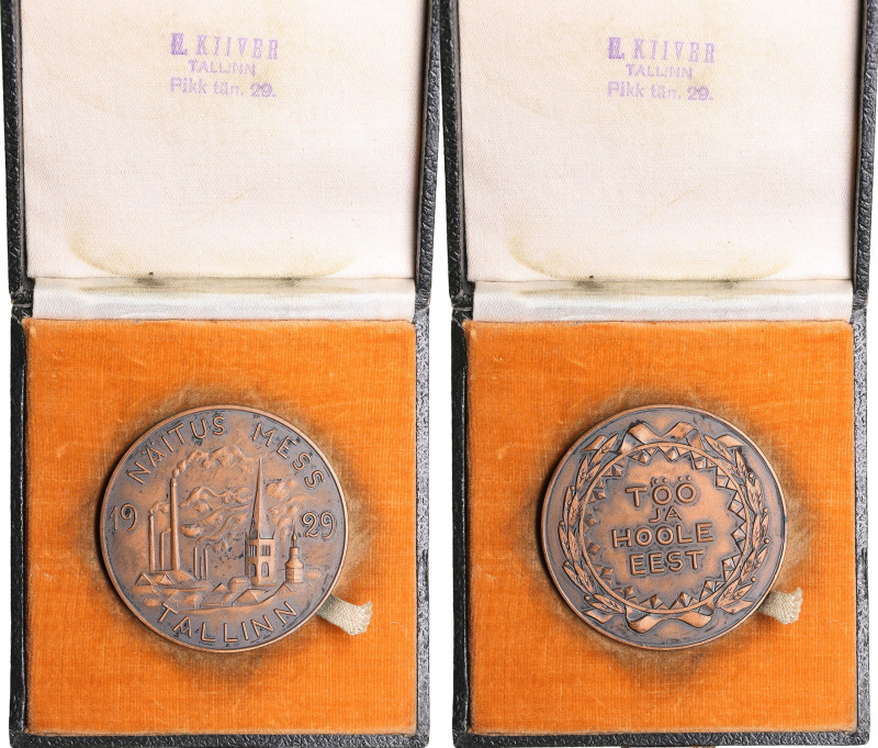 Estonia The grand Bronze Medal of the 7th fair, 1929
60.77g. 51mm. UNC/UNC. With...