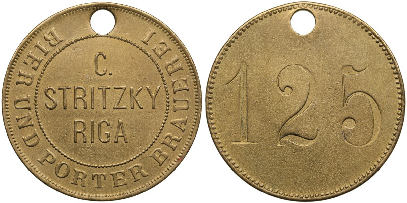 Latvia Brass Token ND (early XX) - C. Stritzky Beer and Porter Brewery in Riga
...