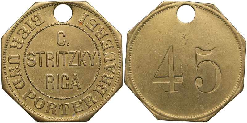 Latvia Brass Token ND (early XX) - C. Stritzky Beer and Porter Brewery in Riga
...