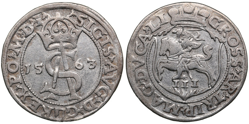 Lithuania, Vilnius (Poland) AR 3 Groszy (Trojak) 1563 - Sigismund II Augustus (1...