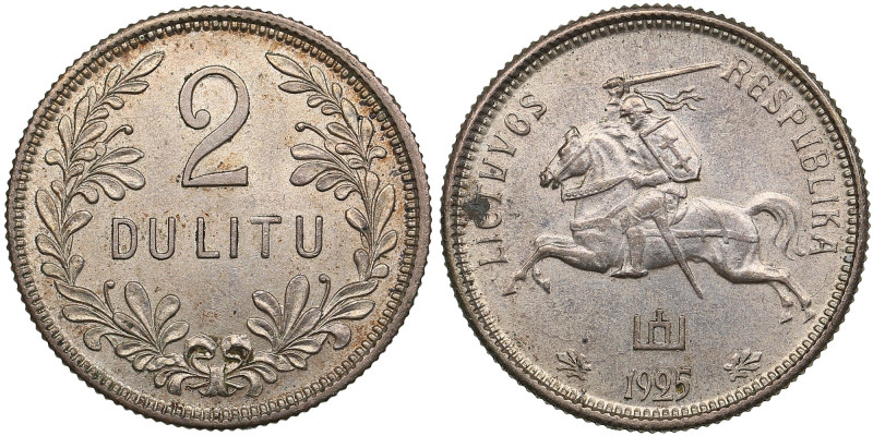 Lithuania 2 Litu 1925
5.38g. UNC/UNC. Splendid lustrous specimen with elegant ol...