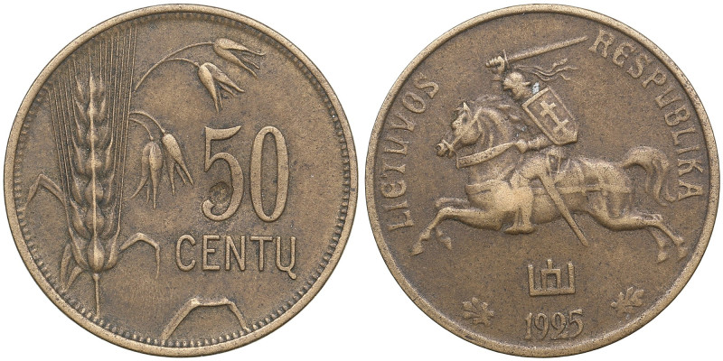 Lithuania 50 Centu 1925
4.92g. VF/XF-. KM 75.