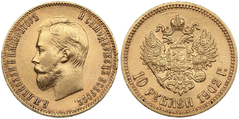 Russia 10 Roubles 1902 AP - Nicholas II (1894-1917)
8.56g. 900‰. AU/AU. An attra...