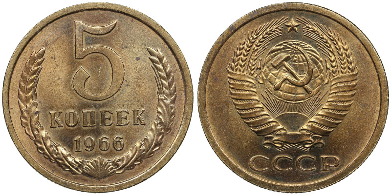 Russia (USSR) 5 Kopecks 1966
4.98g. UNC/UNC. Beautiful mint state specimen. Fedo...