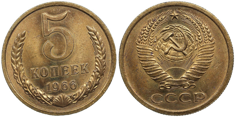 Russia (USSR) 5 Kopecks 1966
4.88g. UNC/UNC. Beautiful mint state specimen. Fedo...