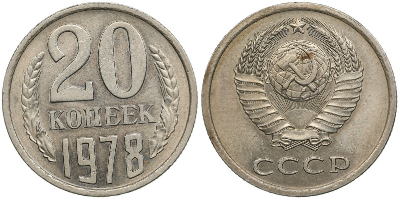 Russia (USSR) 20 Kopecks 1978
3.26g. AU/UNC. From circulation. Reverse from 3 Ko...