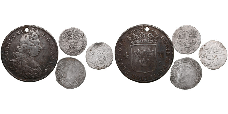 Group of Sweden coins (4)
Various condition. Included: 4 mark 1692; 1 Öre 1610, ...