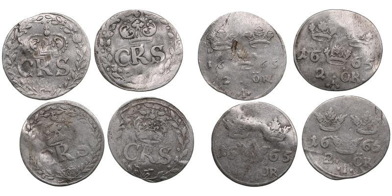 Sweden 2 Öre 1665 - Karl XI (1660-1697) (4)
Various condition. Small collection ...