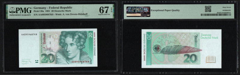 Germany (Federal Republic) 20 Deutsche Mark 1991 - PMG 67 EPQ Superb Gem Unc
Pic...