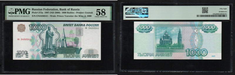 Russia 1000 Roubles 1997 (ND 2000)- PMG 58 Choice About Unc
Pick 272a. 