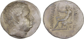 BACTRIA: Euthydemos I Theos, ca. 230-195 BC, AR tetradrachm (15.79g), Bop-12A, Kritt-B17, diademed head right, with elderly features // Heracles seate...