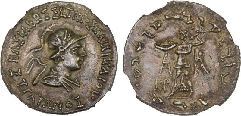 BACTRIA: Strato I, ca. 105-85 BC, AR tetradrachm (9.83g), Bop-23A, diademed and ...