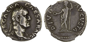 ROMAN EMPIRE: Galba, 68-69 AD, AR denarius (3.39g), Rome, RIC-189, laureate and draped bust right, IMP SER GALBA CAESAR AVG // Livia standing left, ho...