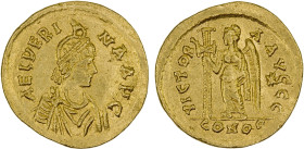 ROMAN EMPIRE: Aelia Verina, empress, 457-484, AV solidus (4.49g), Constantinople, 468-473, S-21465, RIC-607 (Leo I), AEL VERINA AVG, diademed and drap...