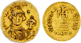 BYZANTINE EMPIRE: Heraclius, 610-641, AV solidus, ND (613-41 AD), Fr-105, busts of Heraclius and Heraclius Constantine, much of obverse lettering ille...