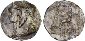 ELYMAIS: Kamnaskires III & Queen Anzaze, ca. 82/1-73/2 BC, AR tetradrachm (16.16g), Seleukia on the Hedyphon, SE 233 (80/79 BC), Van't Haaff-7.1.1-4, ...
