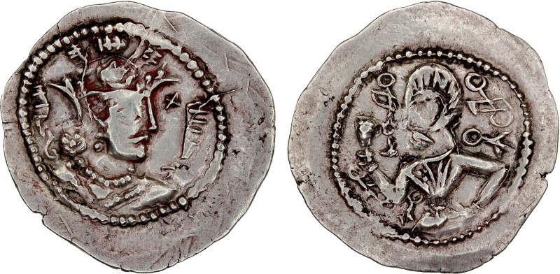 ALCHON HUNS: Proper Hephthalites, ca. 475-550, AR drachm (4.04g), G-E25, Vondrov...