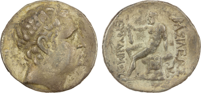 BACTRIA: Euthydemos I Theos, ca. 230-195 BC, AR tetradrachm (16.06g), Bop-12A, d...