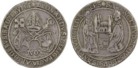 AUSTRIA: SALZBURG: Old Copies, AR guldiner (24.59g), "1504", as Dav-8154, old cast copy, type of Leonhard von Keutschach (1495-1519), miter over cross...